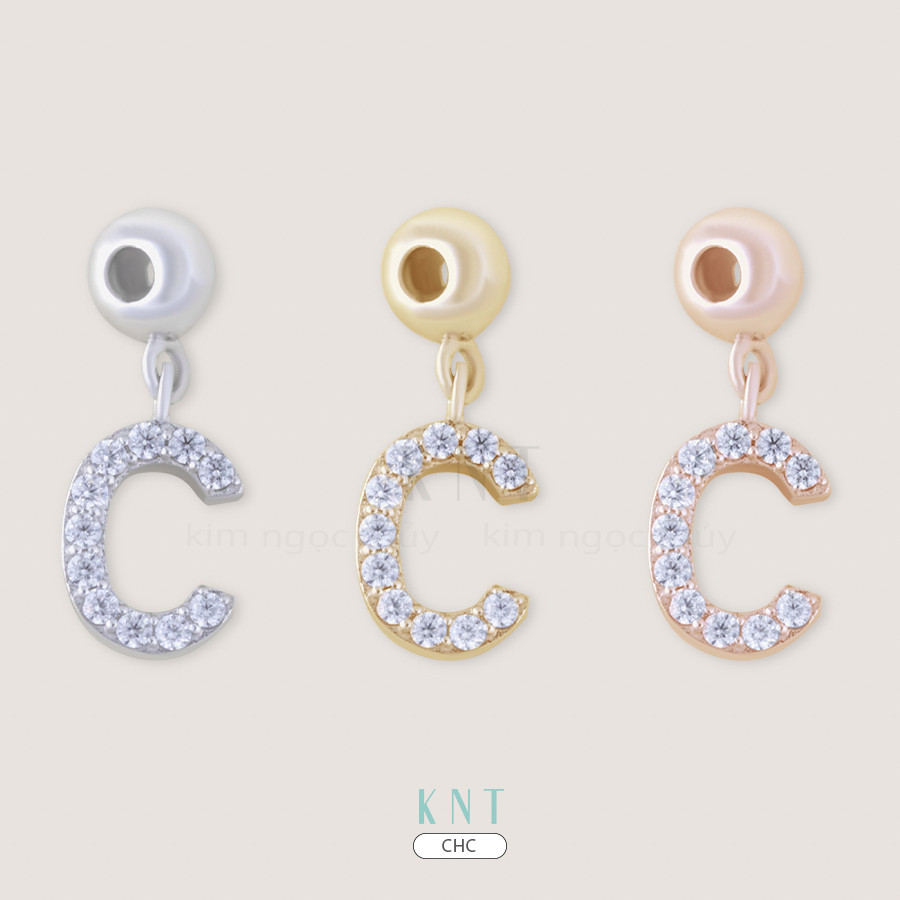 Charm chữ C - Thiết kế tối giản, tinh tế, đính đá nổi bật