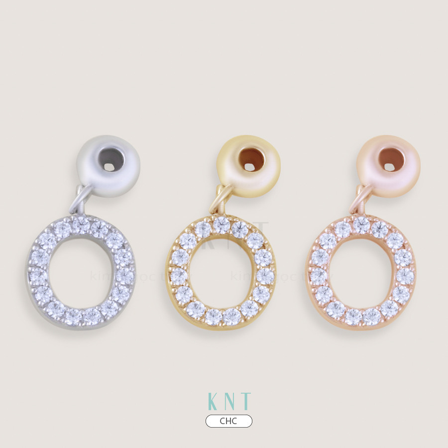 Charm chữ O chất liệu vàng 10K cao cấp, thiết kế nổi bật