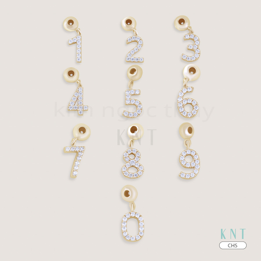 Charm chữ số Kim Ngọc Thủy vàng 10K màu vàng: Biểu tượng khởi đầu, tiềm năng vô hạn