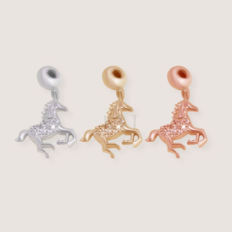 Charm Horse CH36 thiết kế hình con ngựa tinh xảo, chất liệu vàng 10K,