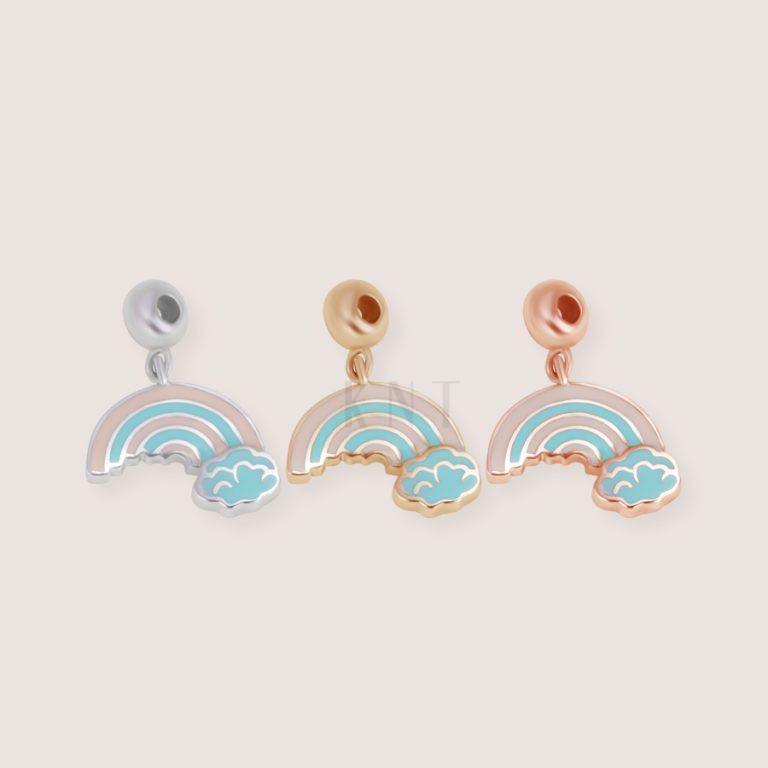 Charm Rainbow CH51 vàng 10K hình cầu vồng nhiều màu nổi bật