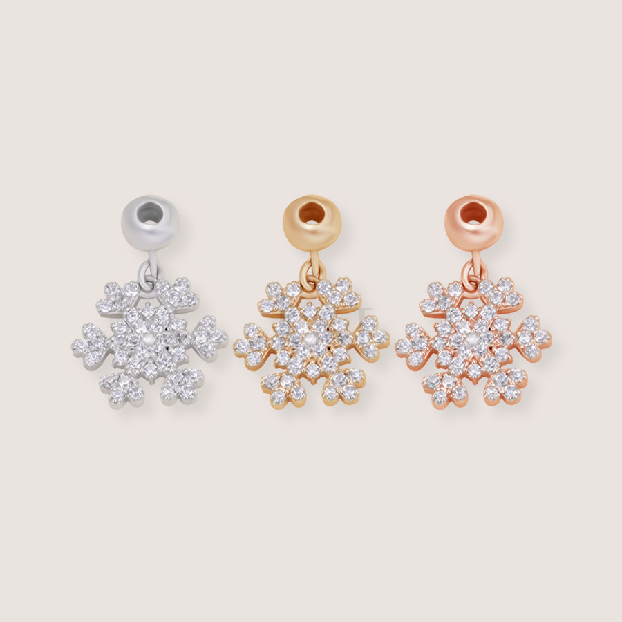 Charm Snowflake CH34 bông tuyết vàng 10K độc đáo, thuần khiết