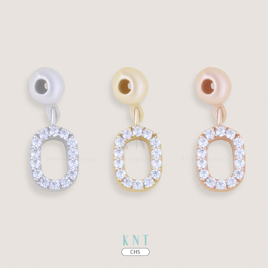 Charm số 0 vàng 10K đính đá tại Kim Ngọc Thủy