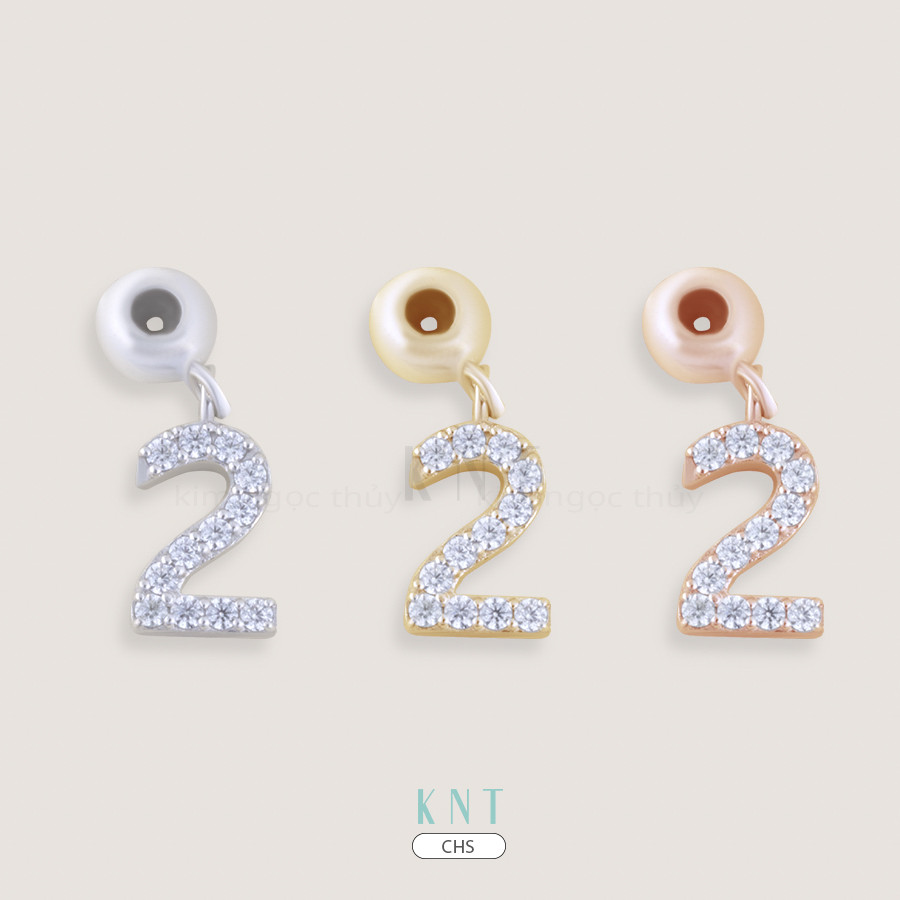 Charm số 2 tại Kim Ngọc Thủy: Chất liệu vàng 10K, đính đá, thiết kế tinh tế