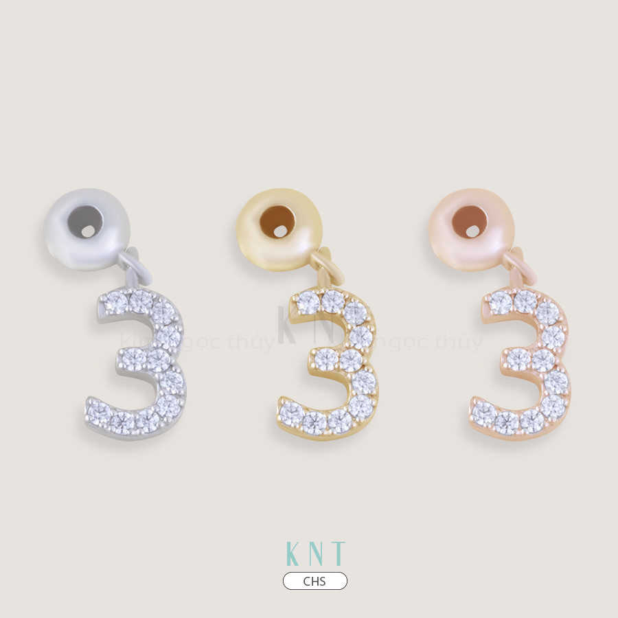 Charm số 3 đính đá - Thể hiện cá tính, sáng tạo