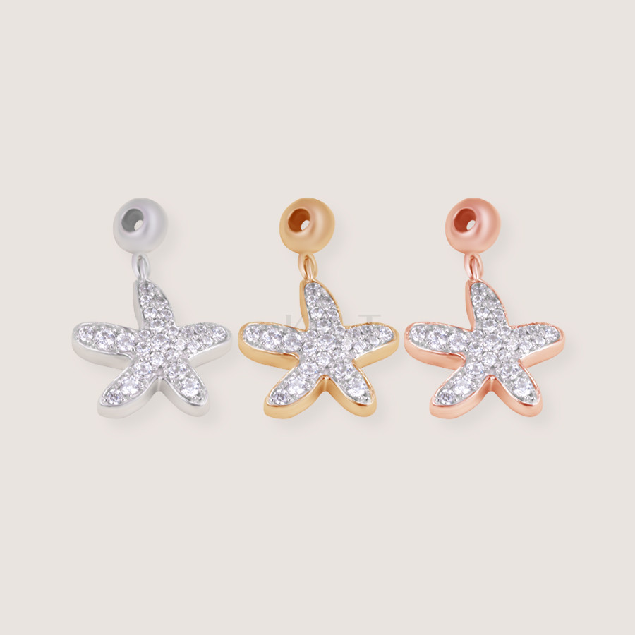 Charm Starfish CH23: Chất liệu vàng 10K, thiết kế đính đá tinh xảo