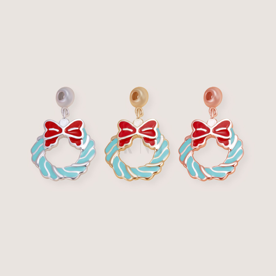 Charm Wreath CH61 chất liệu vàng 10K cao cấp hình vòng Nguyệt Quế,