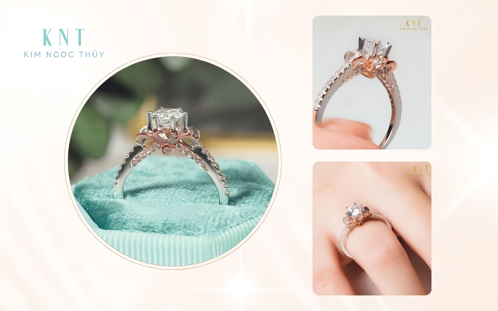 Kiểu dáng Pave có điểm nhấn là nhiều viên đá nhỏ được đính dọc theo đai nhẫn