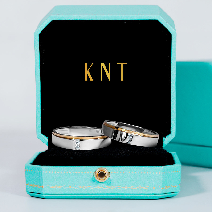 Nhẫn cưới A228 phối màu vàng hồng cao cấp