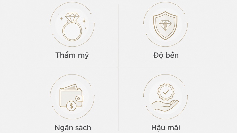 4 tiêu chí quyết định khi mua nhẫn cưới vàng trắng