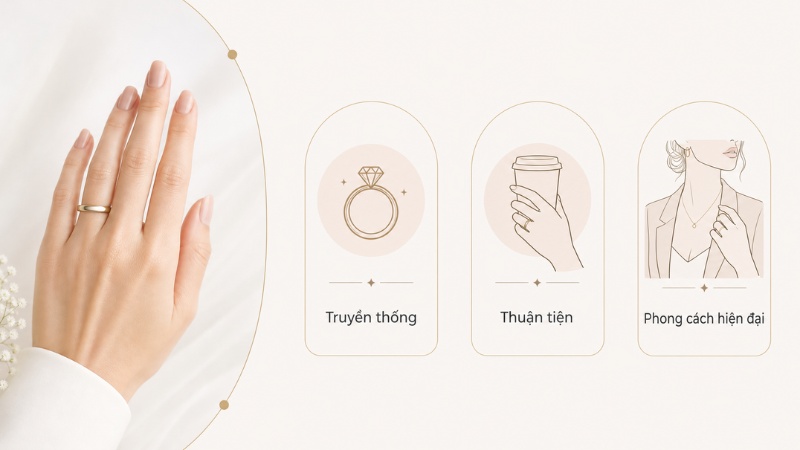 Bạn nên đeo nhẫn cưới theo chính nhu cầu sống thực tế của bản thân