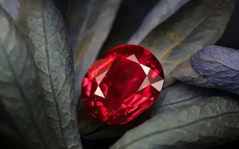 Ruby thật thường có màu đỏ đậm, đều màu và có chiều sâu