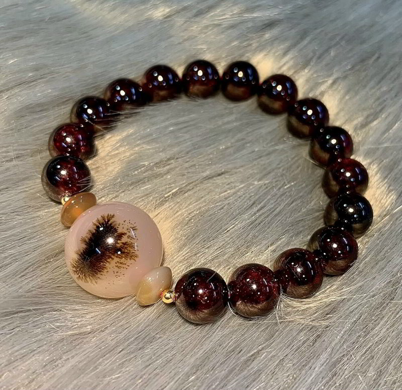 Vòng tay chuỗi hạt đá Garnet đỏ