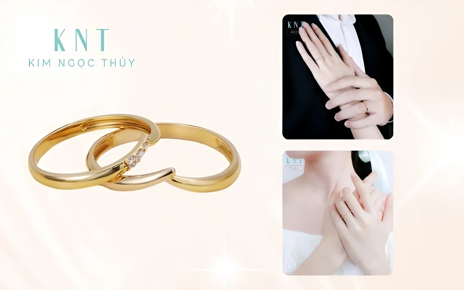 Tận dụng ánh sáng tự nhiên để làm nổi bật vẻ đẹp lấp lánh của cặp nhẫn cưới