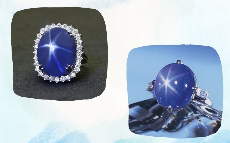 Hiệu ứng ngôi sao 6 cánh trên bề mặt viên Sapphire sao.