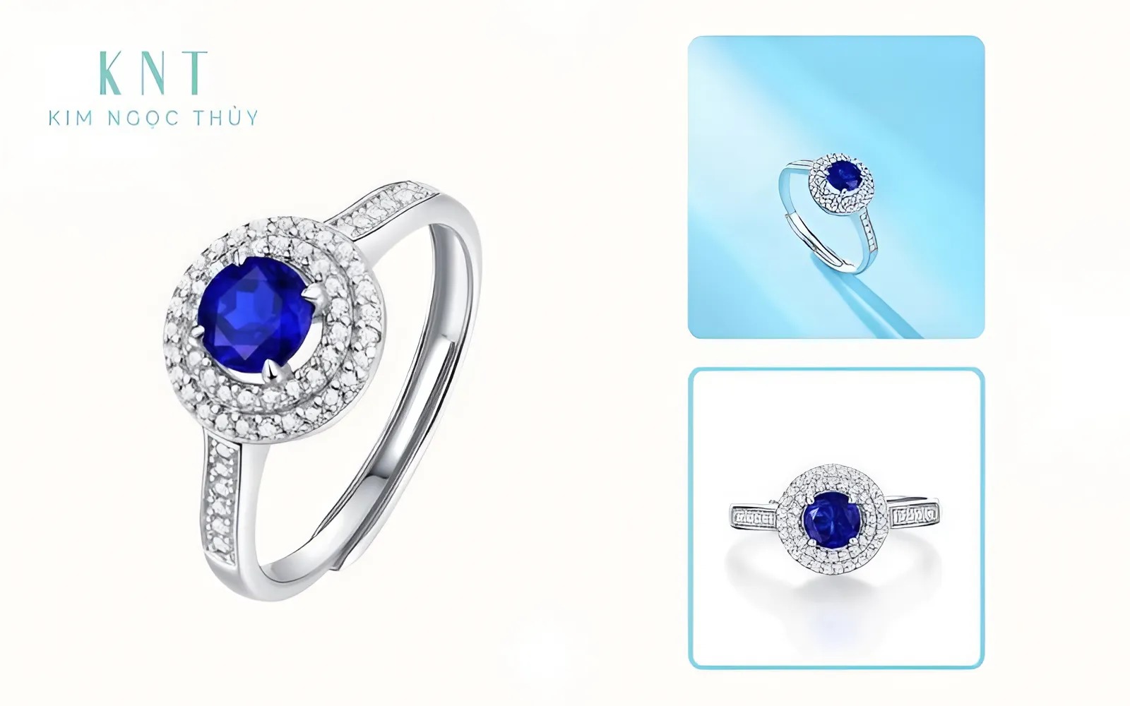 Nữ tuổi Mùi thường có tính cách dịu dàng, nữ tính, phù hợp mẫu nhẫn bạc đính đá sapphire xanh