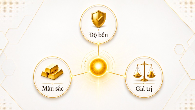 Tuổi vàng ảnh hưởng đến độ bền, màu sắc và giá trị khi sử dụng