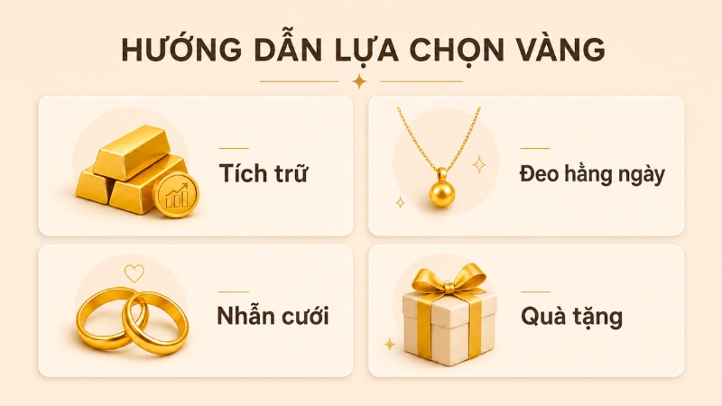 Chọn tuổi vàng theo mục đích sử dụng
