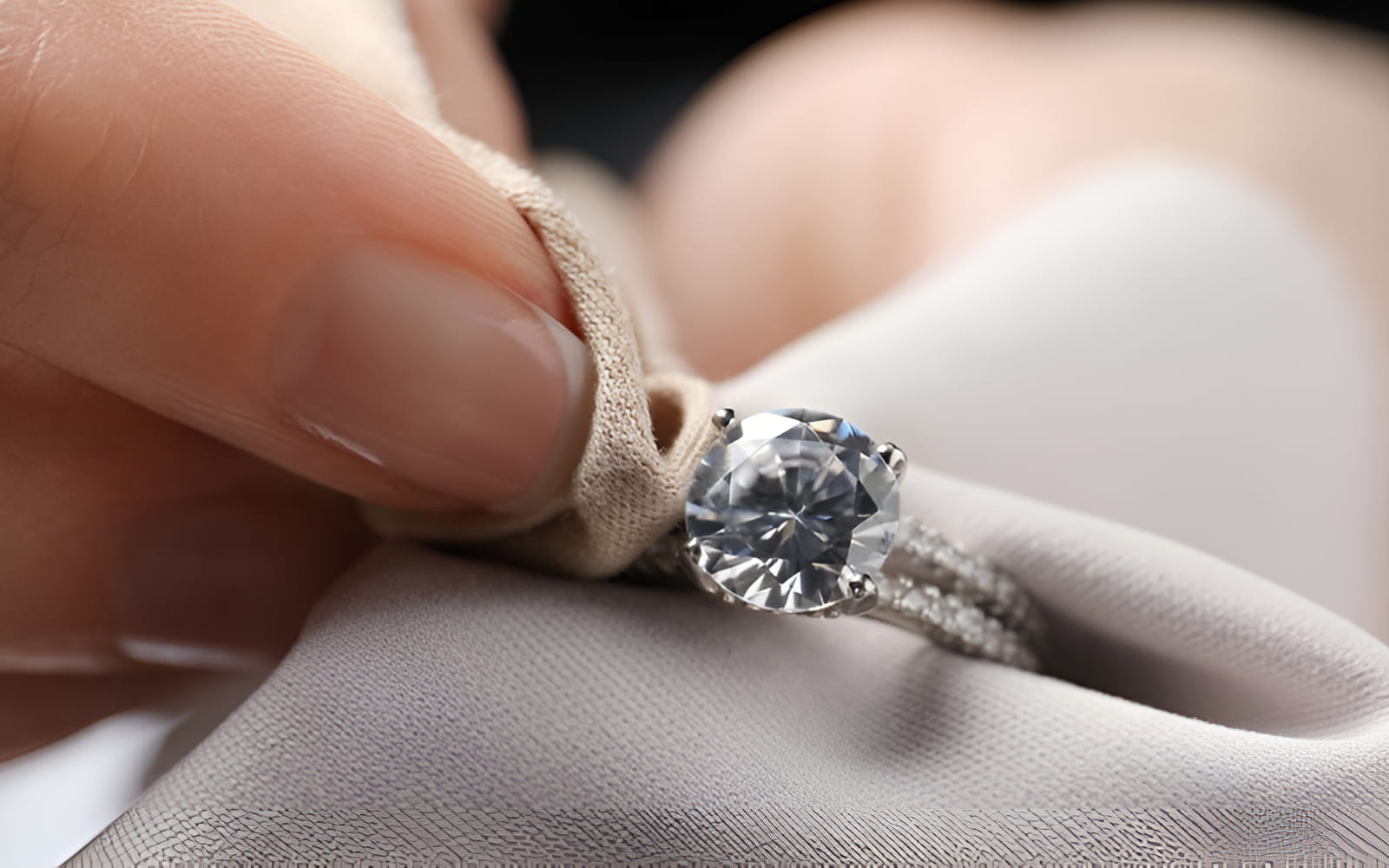 Làm sạch nhẫn kim cương chuyên nghiệp tại cửa hàng uy tín để giữ vẻ đẹp.