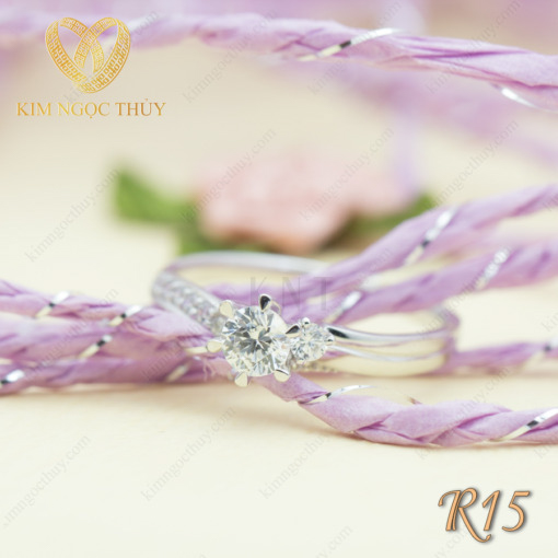 Nhẫn đính hôn R15 chất liệu vàng 10K/14K/607