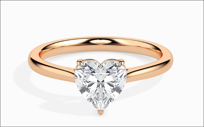 Mẫu nhẫn kim cương Heart vỏ Solitaire 6 chấu cổ điển