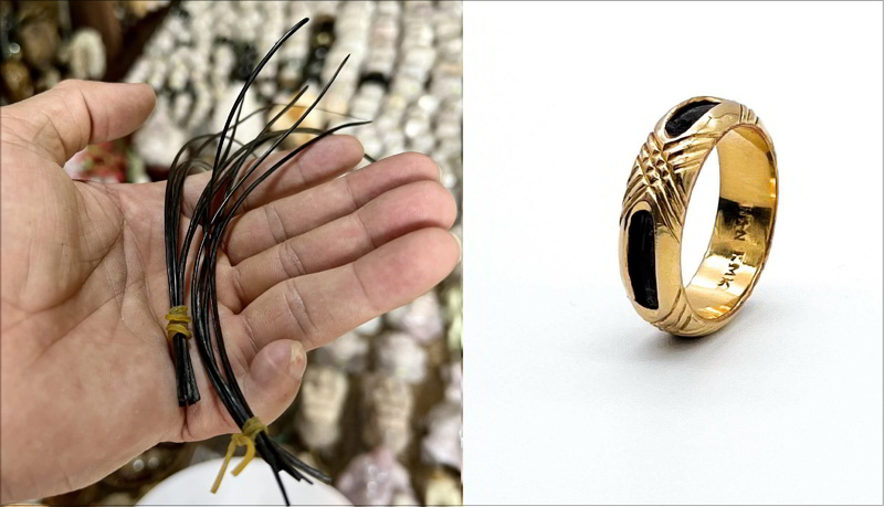 Nhận biết lông voi thật qua màu sắc, độ cứng, dai.