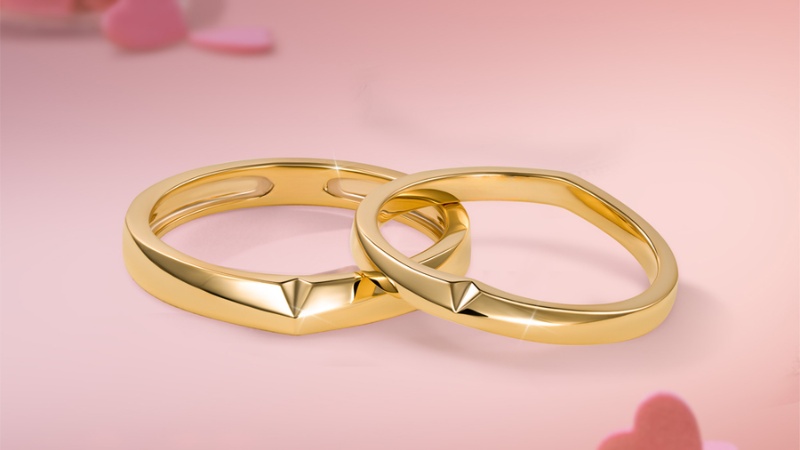 Cặp nhẫn cưới trơn thiết kế hiện đại và trẻ trung