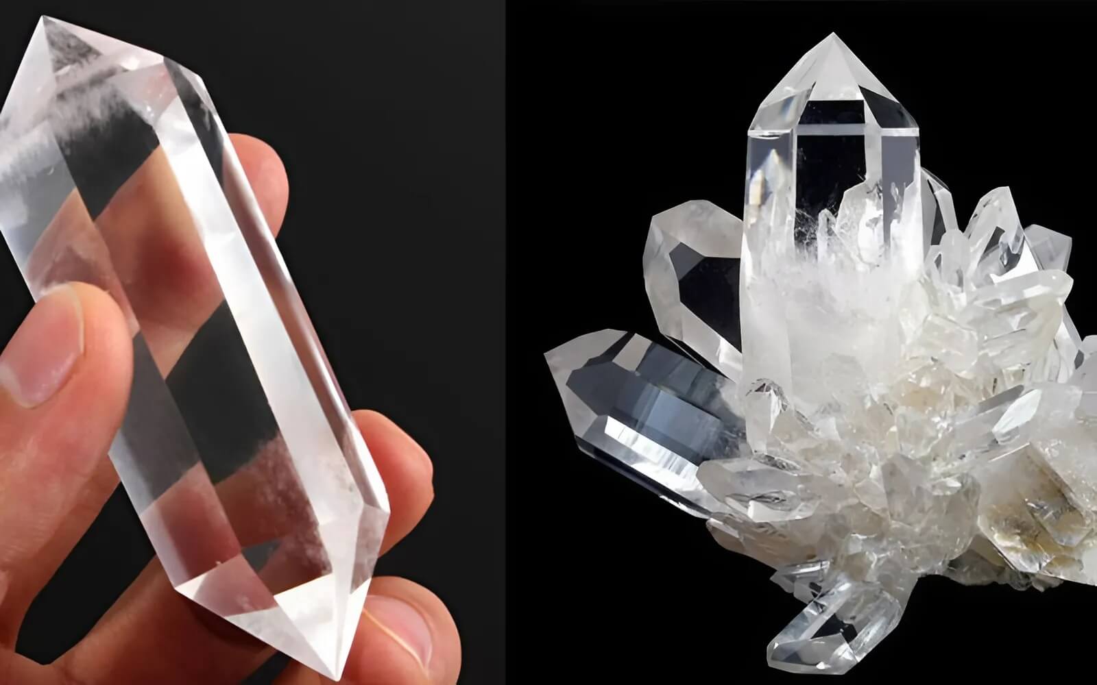 Cụm tinh thể thạch anh được hình thành trong tự nhiên.