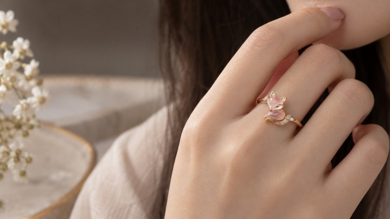 Đeo nhẫn hồ ly ở ngón giữa bàn tay phải