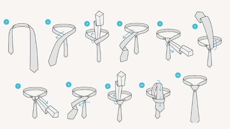 Hình minh họa cách thắt Full Windsor