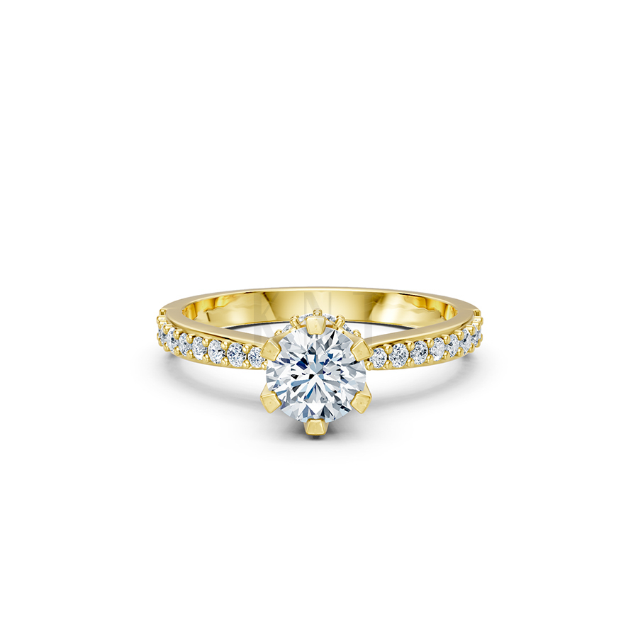 Nhẫn đính hôn R229 thiết kế thanh mảnh đính đá chủ nổi bật