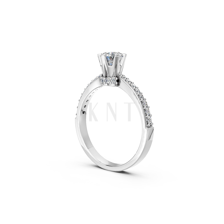 Nhẫn đính hôn R229 đính đá chủ sang trọng và tinh tế