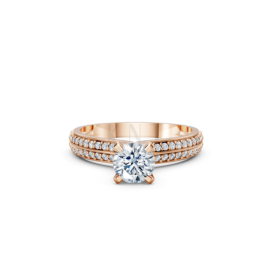 Nhẫn đính hôn R350 thiết kế đính đá chủ tinh tế