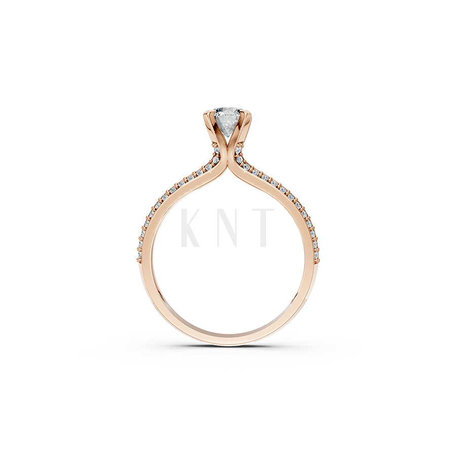 Nhẫn đính hôn R350 đính viền đá quanh thân nhẫn