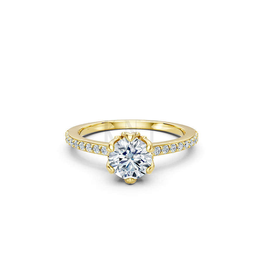 Nhẫn đính hôn R433 đính đá chủ lớn 6 chấu sang trọng