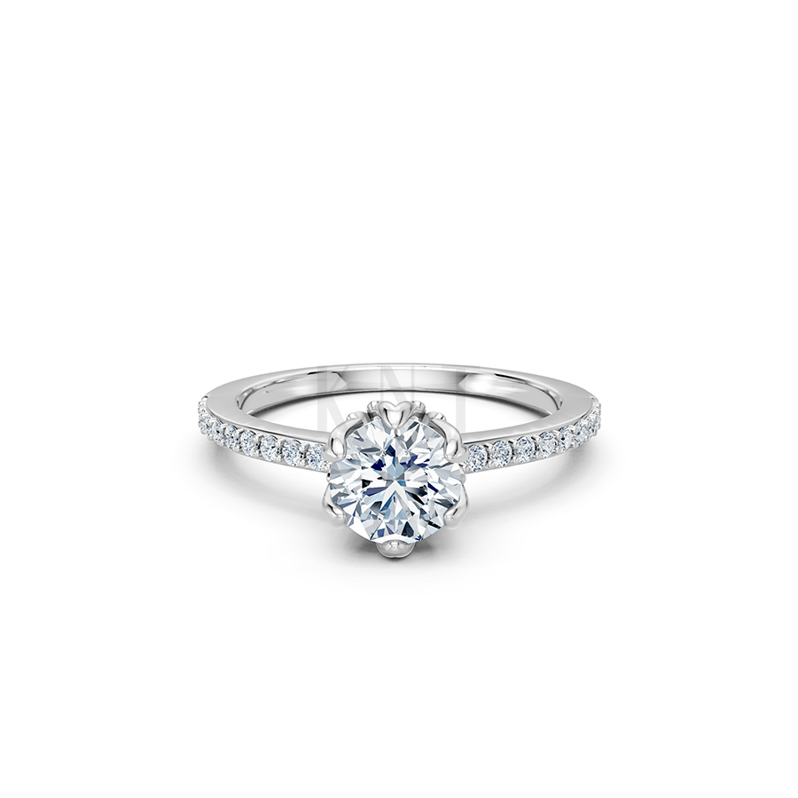 Nhẫn đính hôn R433 màu vàng trắng thanh lịch