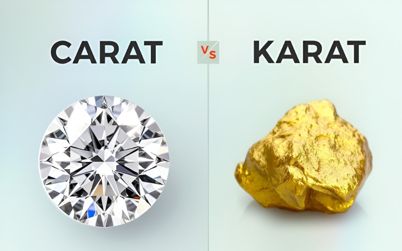 Hoàn toàn khác biệt với Carat, Karat là một thuật ngữ chuyên dùng trong ngành kim hoàn vàng
