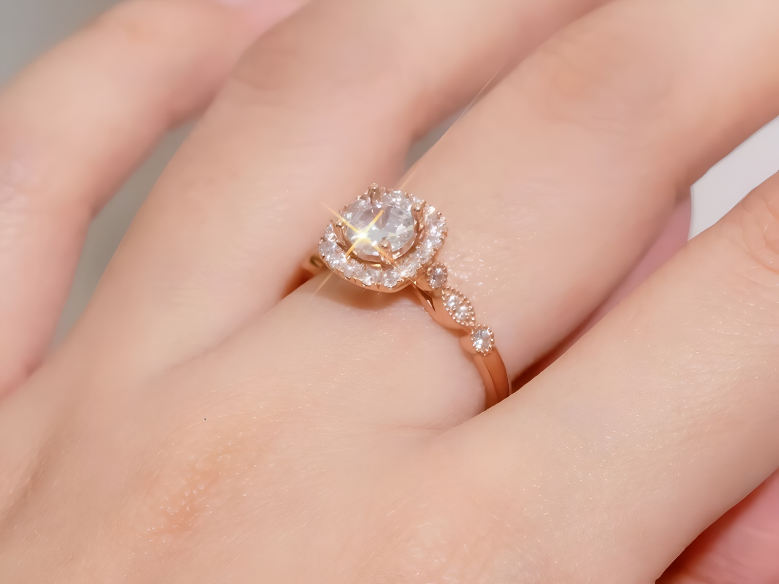 Nhẫn đính đá sang trọng cho ngón giữa