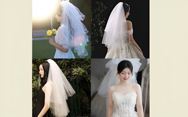 Cô dâu Việt Nam trong tà áo dài và khăn voan