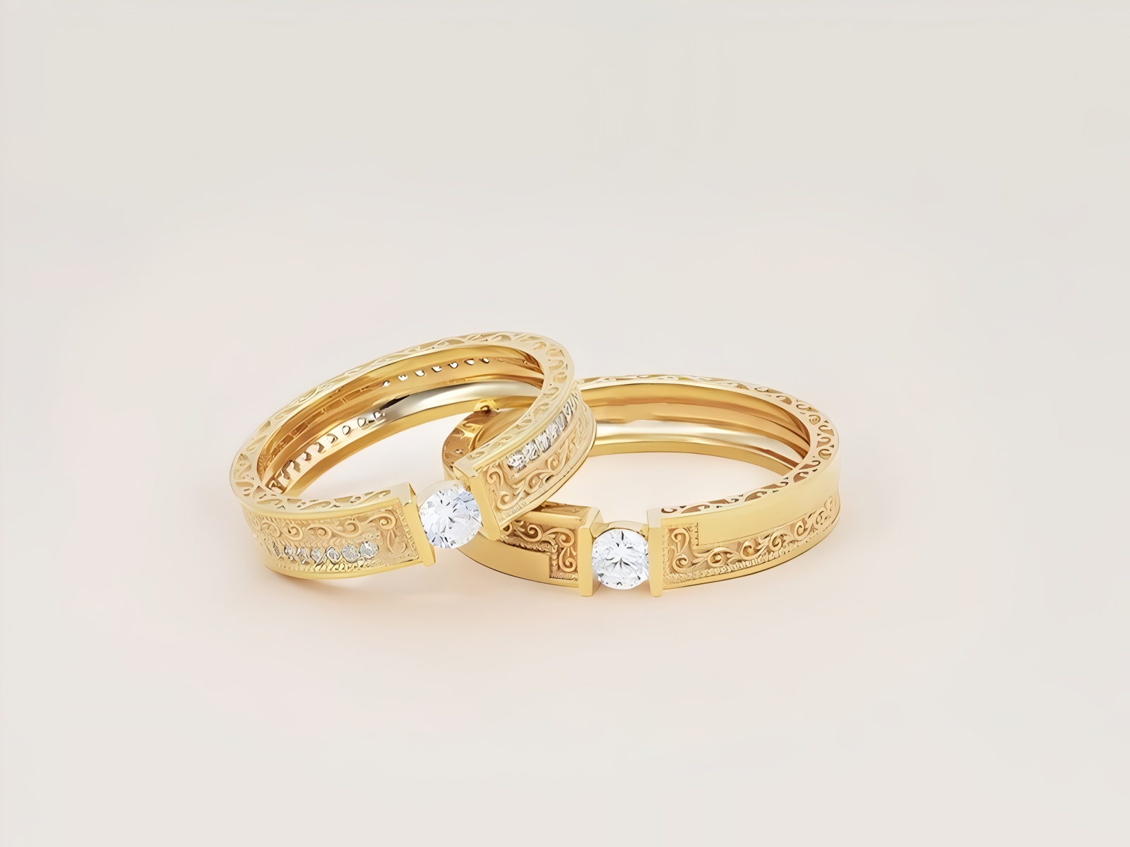 Nhẫn cưới theo phong cổ điển.