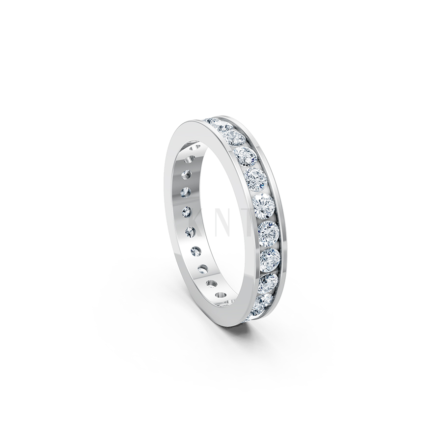 Nhẫn vĩnh cửu VC1 màu vàng trắng White Gold vàng sáng, đường nét sắc sảo, tinh tế