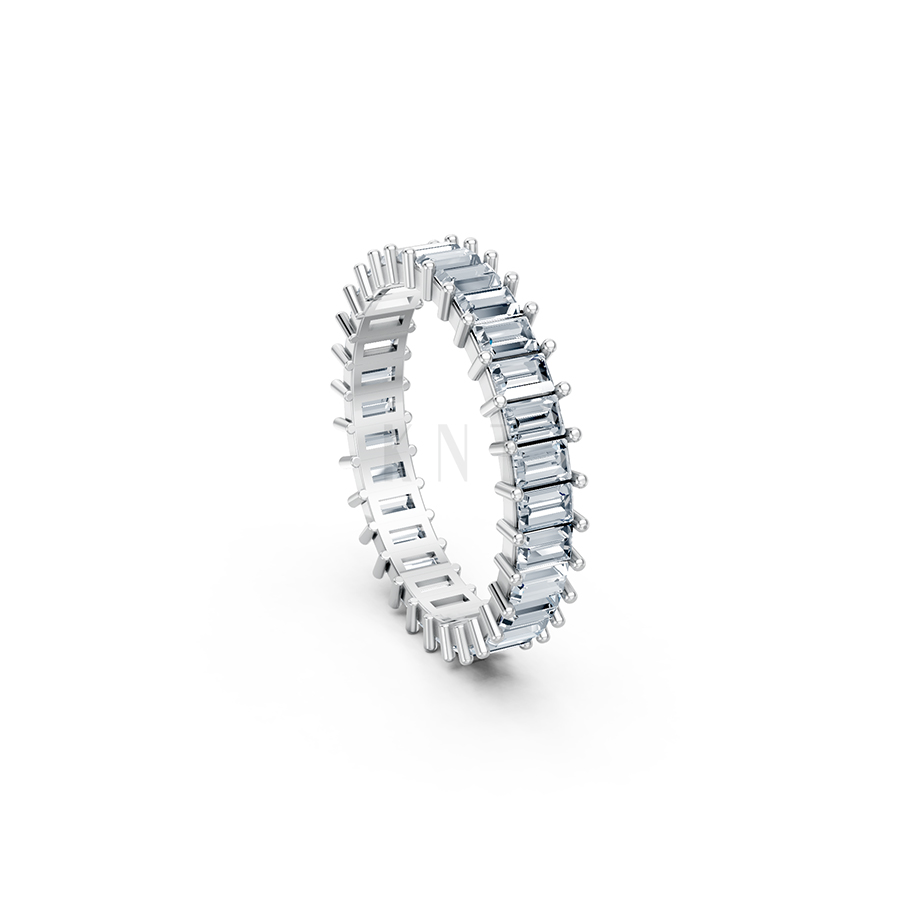 Nhẫn vĩnh cửu VC4 màu vàng trắng White Gold vàng sáng, đường nét sắc sảo, tinh tế