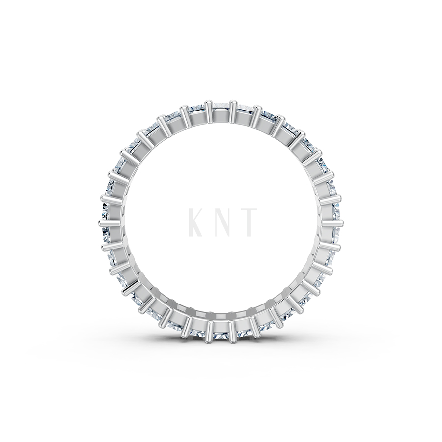 Nhẫn vĩnh cửu VC4 màu vàng trắng White Gold vàng sáng bóng, điểm nhấn đá lấp lánh