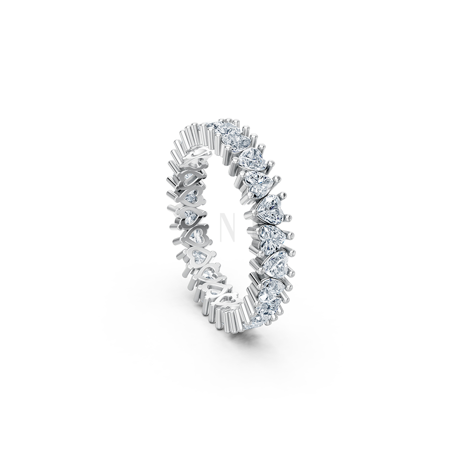 Nhẫn vĩnh cửu VC5 màu vàng trắng White Gold kiểu dáng cá tính, hiện đại