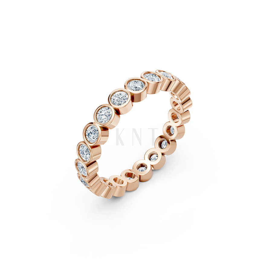 Nhẫn vĩnh cửu VC7 màu vàng hồng Rose Gold họa tiết ấn tượng, cá tính