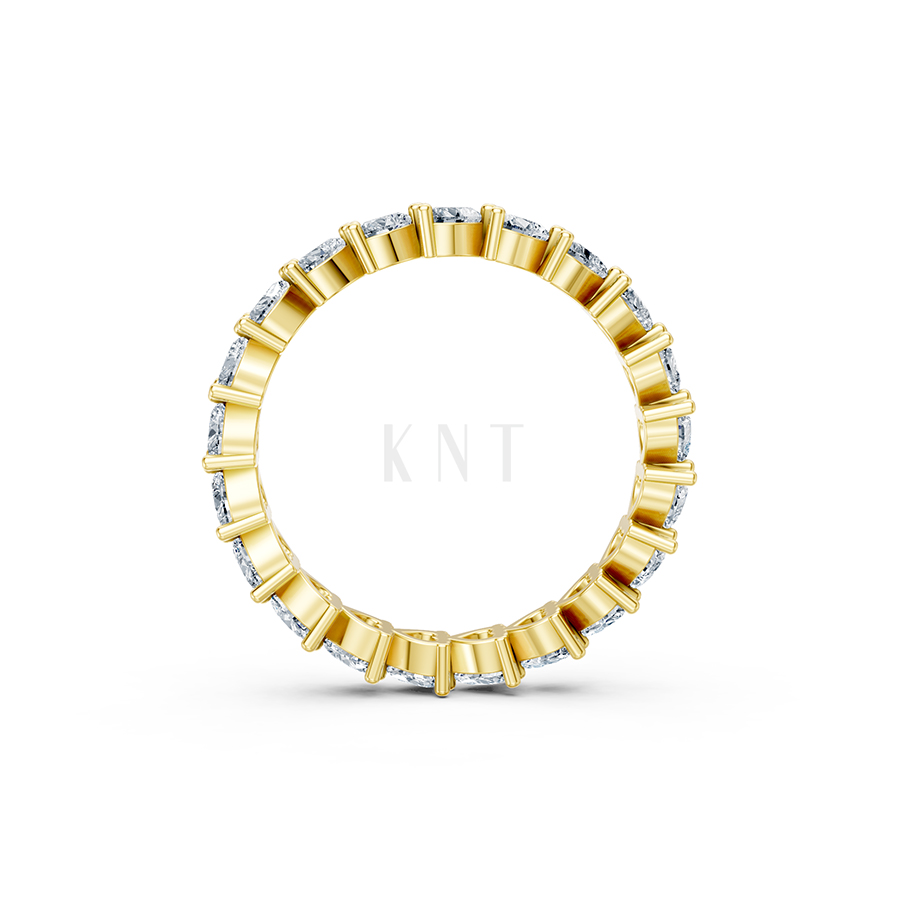 Nhẫn vĩnh cửu VC8 màu Vàng Gold đính đá trắng, thiết kế phá cách, sang trọng