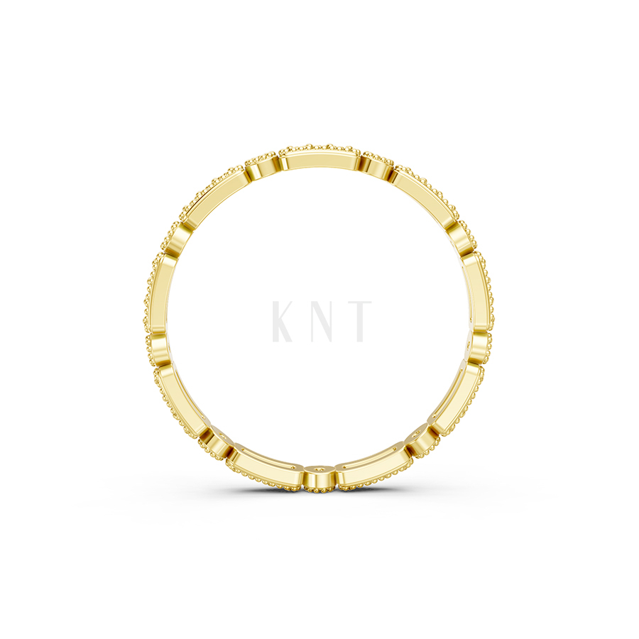 Nhẫn vĩnh cửu VC9 màu Vàng Gold vàng 10K/14K/18K/607 đính đá nhỏ, thanh lịch