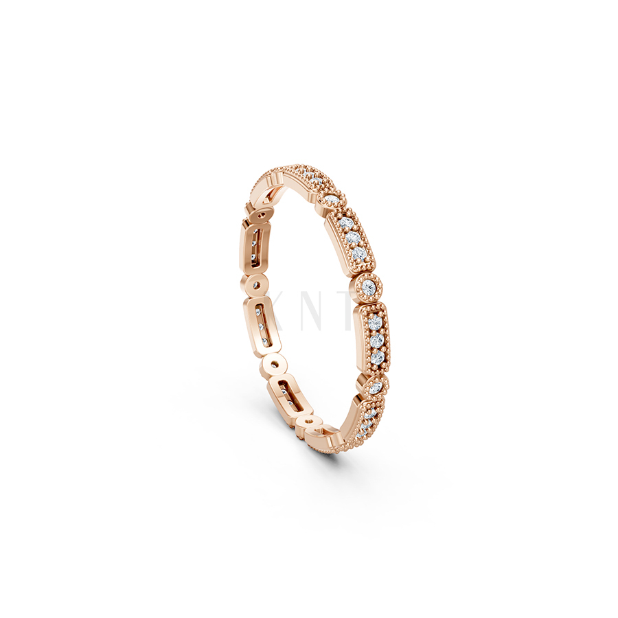 Nhẫn vĩnh cửu VC9 màu vàng hồng Rose Gold cặp đôi, phong cách trẻ trung, nổi bật