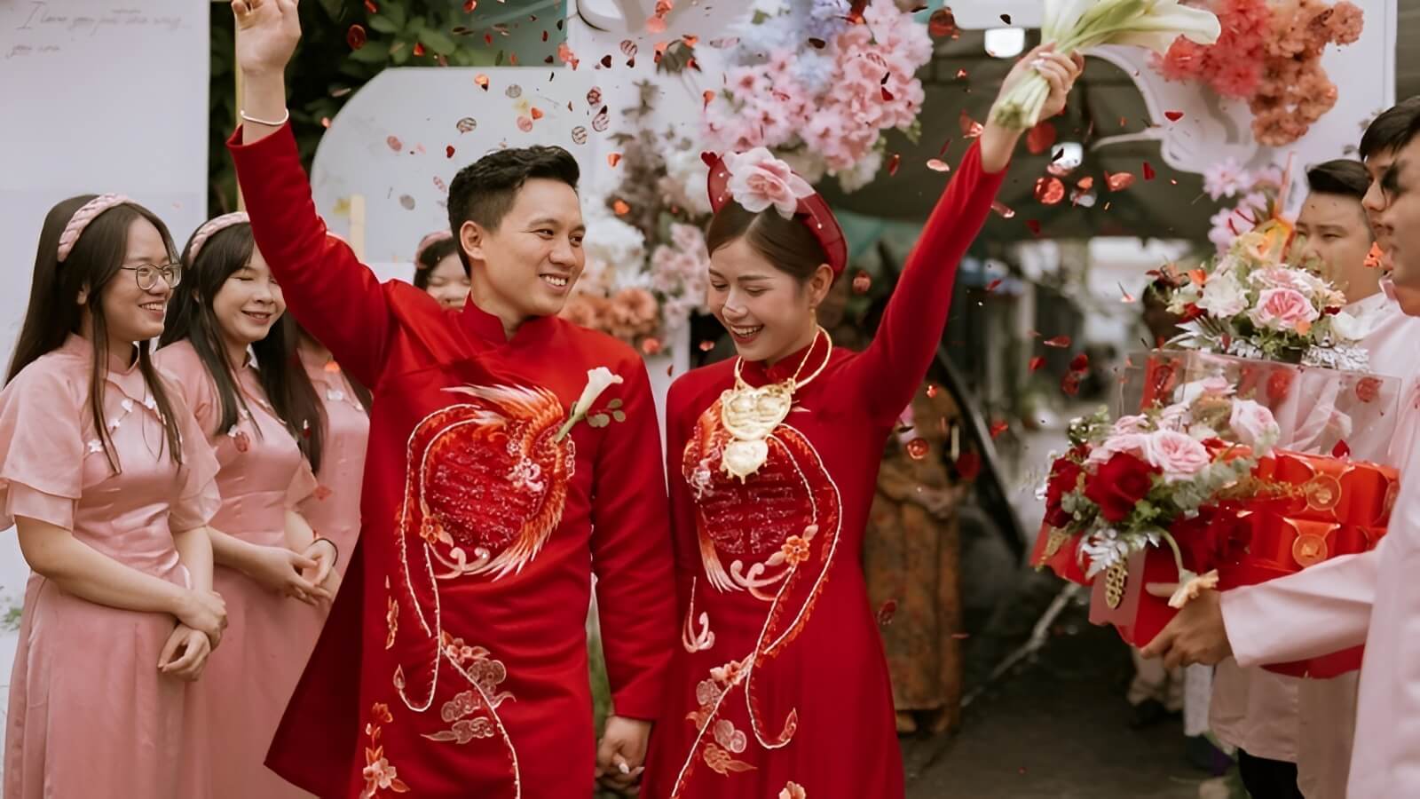 Số chẵn trong lễ rước dâu tượng trưng cho hình ảnh có đôi có cặp