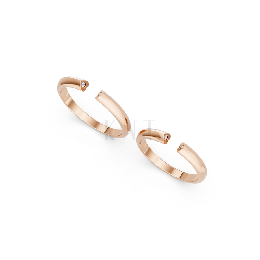 NHẪN CẶP VÀNG CV114 màu vàng hồng Rose Gold phong cách trẻ trung, nổi bật